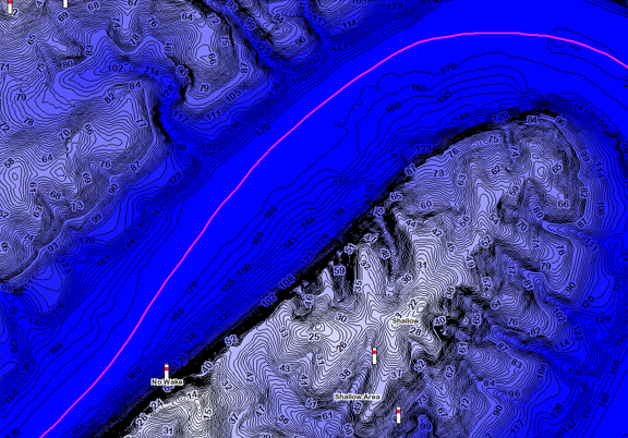 ChartSelect's contour preview for LakeMaster Legacy South Africa Lakes V1 LakeMaster Legacy Region