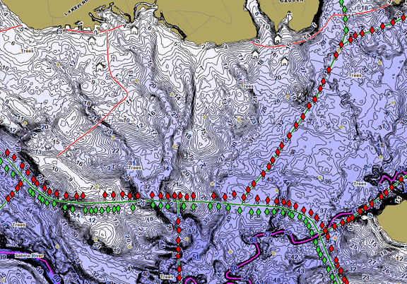 ChartSelect's contour preview for LakeMaster Legacy MidSouth States V5 LakeMaster Legacy Region