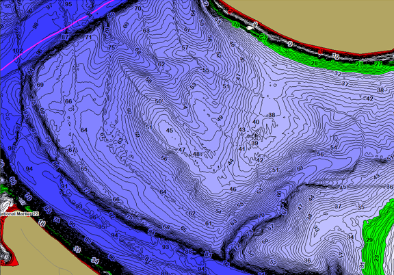 ChartSelect's contour preview for LakeMaster Legacy MidSouth States V5 LakeMaster Legacy Region