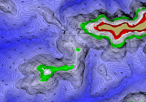 ChartSelect's contour preview for LakeMaster Legacy Southeast States V5 LakeMaster Legacy Region